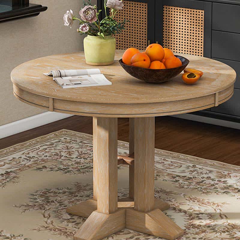 Farmhouse Extendable Round Dining Table 42"-58" - image 4