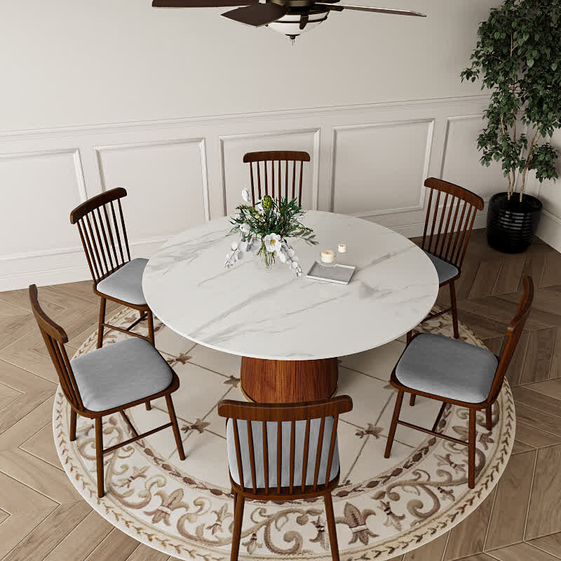 Round Dining Table With Bucket Base