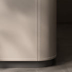 Bedside 2-Drawers Dresser Saddle Leather Nightstand - image 9