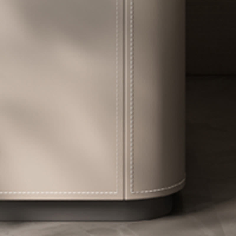 Bedside 2-Drawers Dresser Saddle Leather Nightstand - image 9