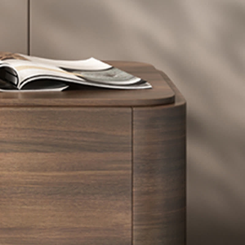 Bedside 2-Drawers Dresser Saddle Leather Nightstand - image 8