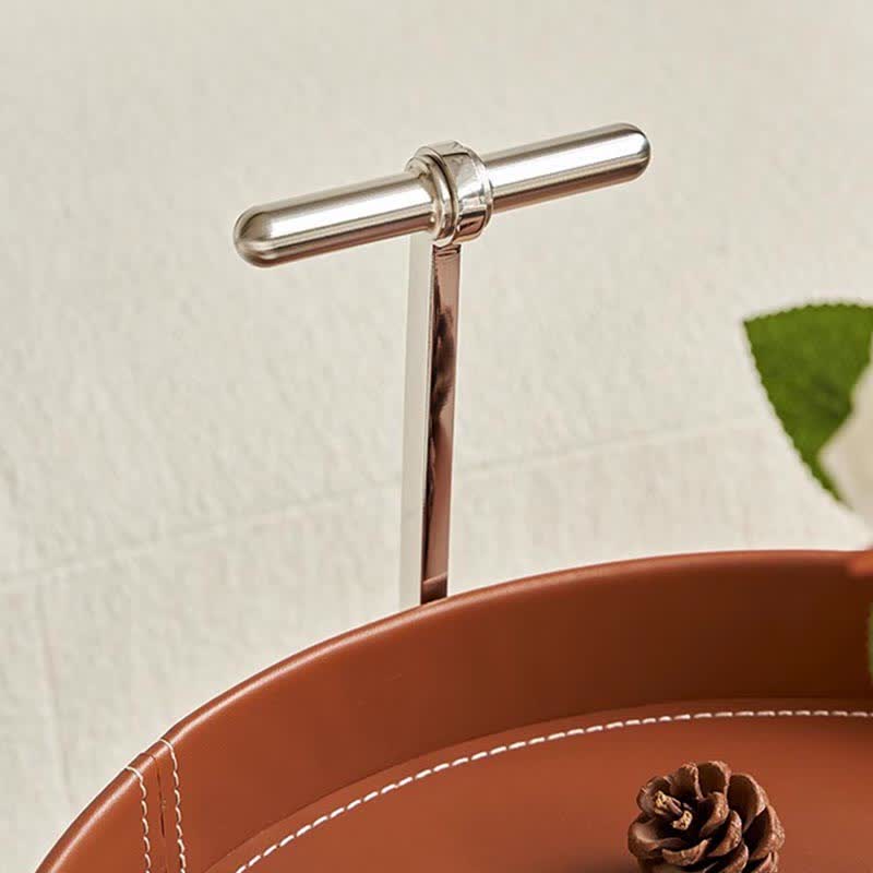 Iffhome Saddle Leather Shelf Movable Carts Side Tables  - image 6