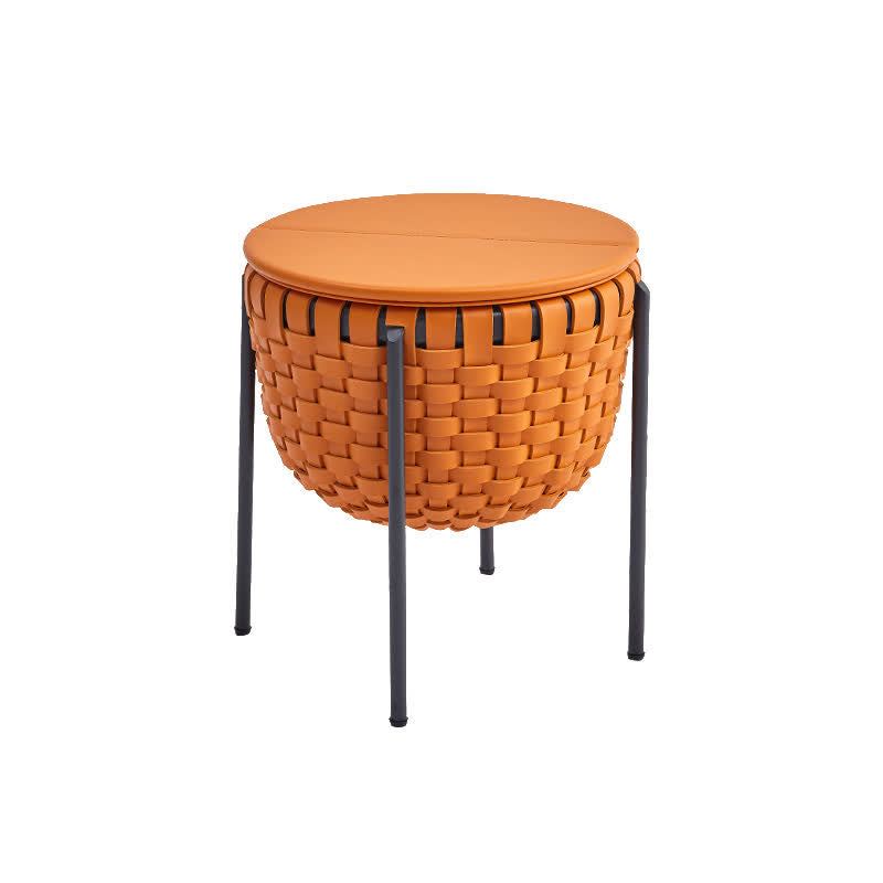 Saddle Leather Storage Box Side Table - image 1