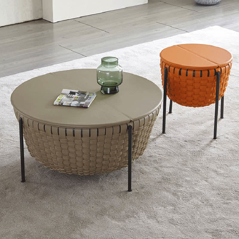 Saddle Leather Storage Box Side Table - image 6