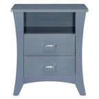 Bedside Nightstand with Open Shelving Drawers  - image 1