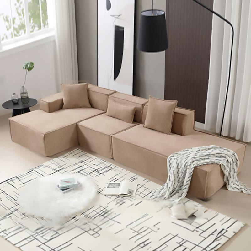 Installation-Free Minimalist L-Shaped Compression Sofa