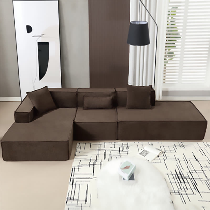 Installation-Free Minimalist L-Shaped Compression Sofa