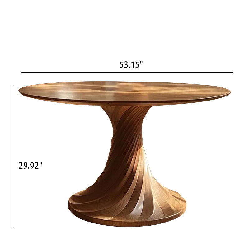 Ash Retro Round Solid Wood Dining Table - image 9