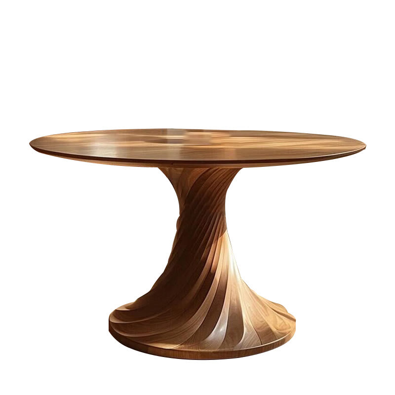 Ash Retro Round Solid Wood Dining Table - image 7