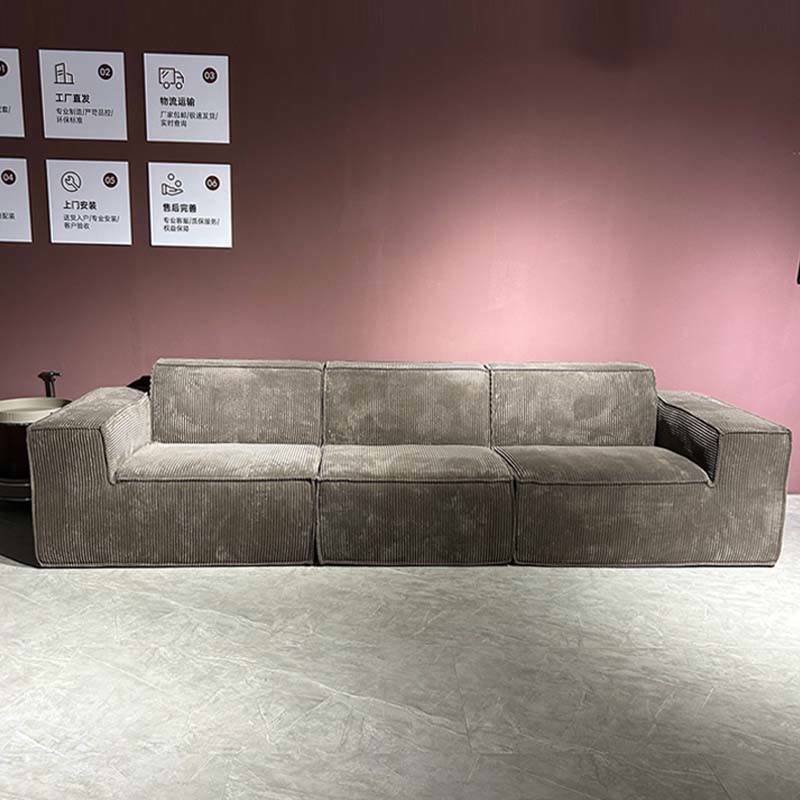 Dark Grey Corduroy Installation-Free Compression Sofa - image 2