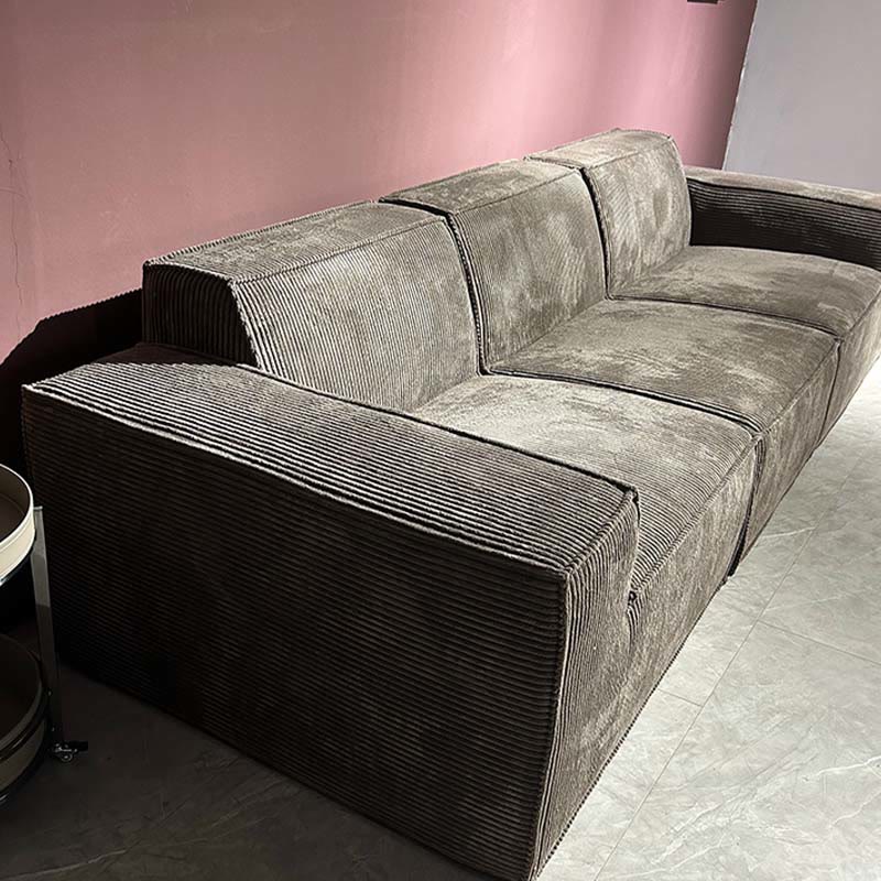 Dark Grey Corduroy Installation-Free Compression Sofa - image 4