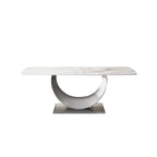 Kitchen U-shaped Silver Base Rectangular Dining Table - image 1