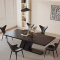 Modern Kitchen Black Z-Shaped Large Size Rectangular Dining Table - W93.7''×D47.2''x H29.5" - image 0