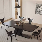Modern Kitchen Black Z-Shaped Large Size Rectangular Dining Table - W93.7''×D47.2''x H29.5" - image 0