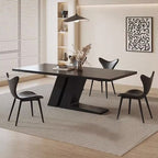 Modern Kitchen Black Z-Shaped Large Size Rectangular Dining Table - image 3