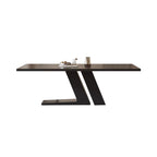 Modern Kitchen Black Z-Shaped Large Size Rectangular Dining Table - image 1