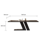 Modern Kitchen Black Z-Shaped Large Size Rectangular Dining Table - image 7