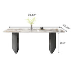 Modern Simple Rock Slab Large Rectangular Dining Table - image 9