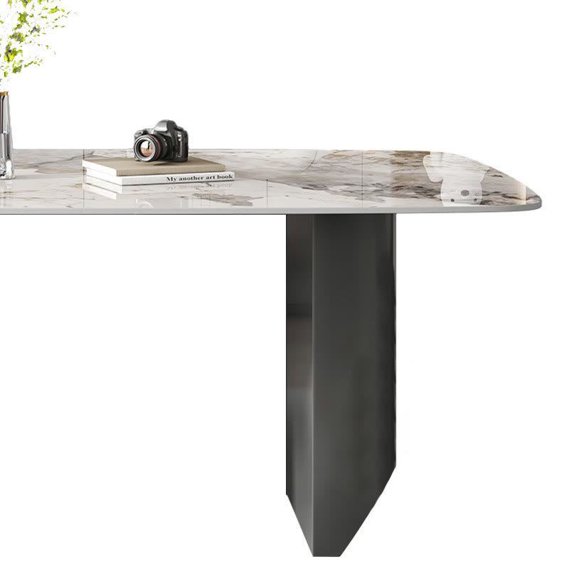 Modern Simple Rock Slab Large Rectangular Dining Table - image 3