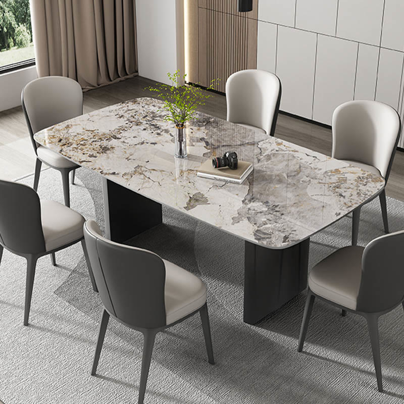 Modern Simple Rock Slab Large Rectangular Dining Table - image 5