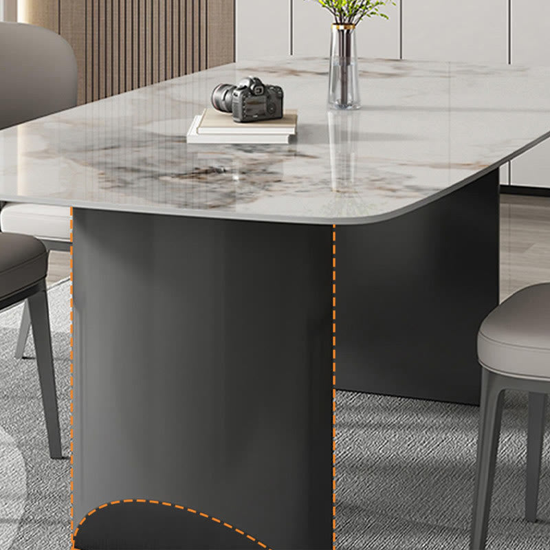 Modern Simple Rock Slab Large Rectangular Dining Table - image 2