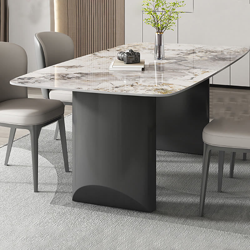 Modern Simple Rock Slab Large Rectangular Dining Table - image 6