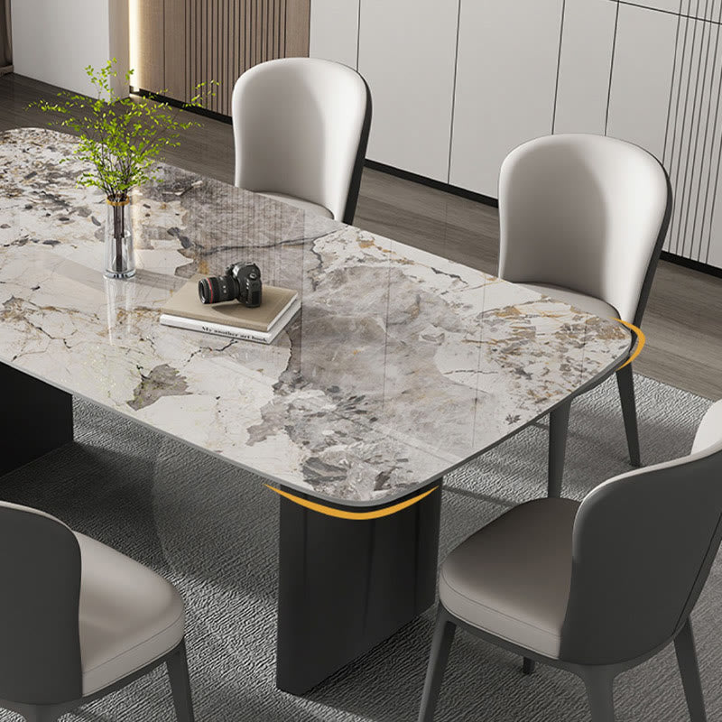 Modern Simple Rock Slab Large Rectangular Dining Table - image 4