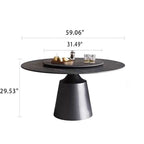 Light Luxury Turntable Rock Slab Dining Table - image 6
