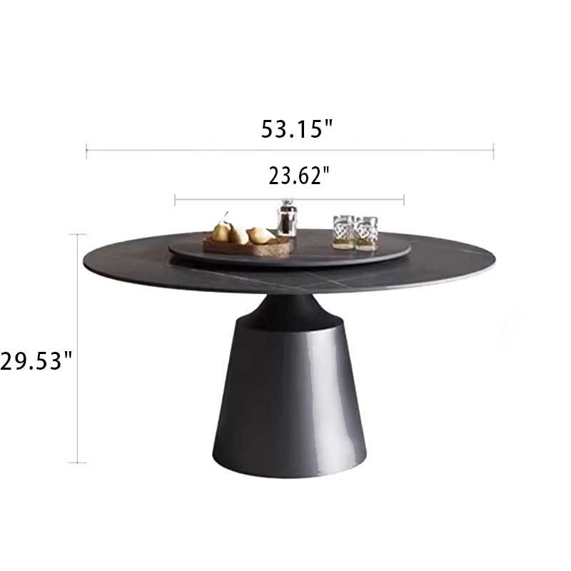Light Luxury Turntable Rock Slab Dining Table - image 5
