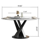 Modern Minimalist Light Luxury Slate Turntable Round Dining Table - image 6