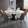 Modern Minimalist Light Luxury Slate Turntable Round Dining Table - W59.05" x D59.05" x H29.52" - image 0