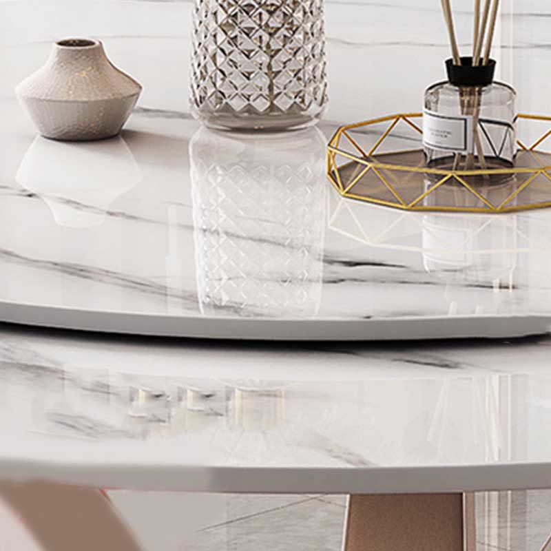 Modern Minimalist Pandora Slate Turntable Round Dining Table - image 3