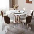 Modern Minimalist Pandora Slate Turntable Round Dining Table - W59.05" x D59.05" x H29.52" - image 0