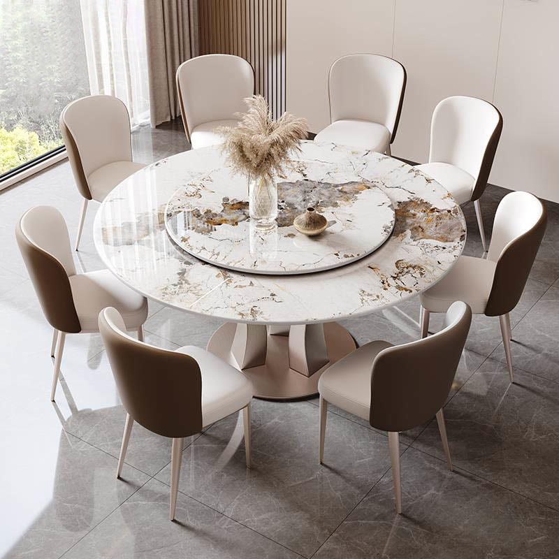 Modern Minimalist Pandora Slate Turntable Round Dining Table - image 2