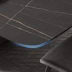 Kitchen U-Shaped Black Pedestal Rectangular Dining Table - image 4