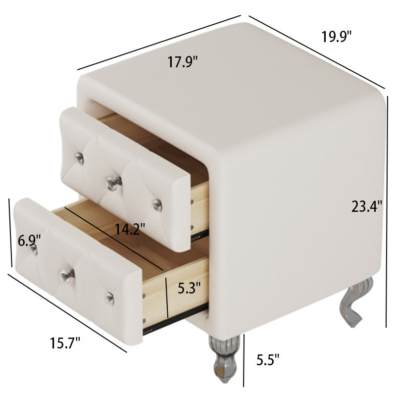 Modern Simple White Leather Nightstand - image 14