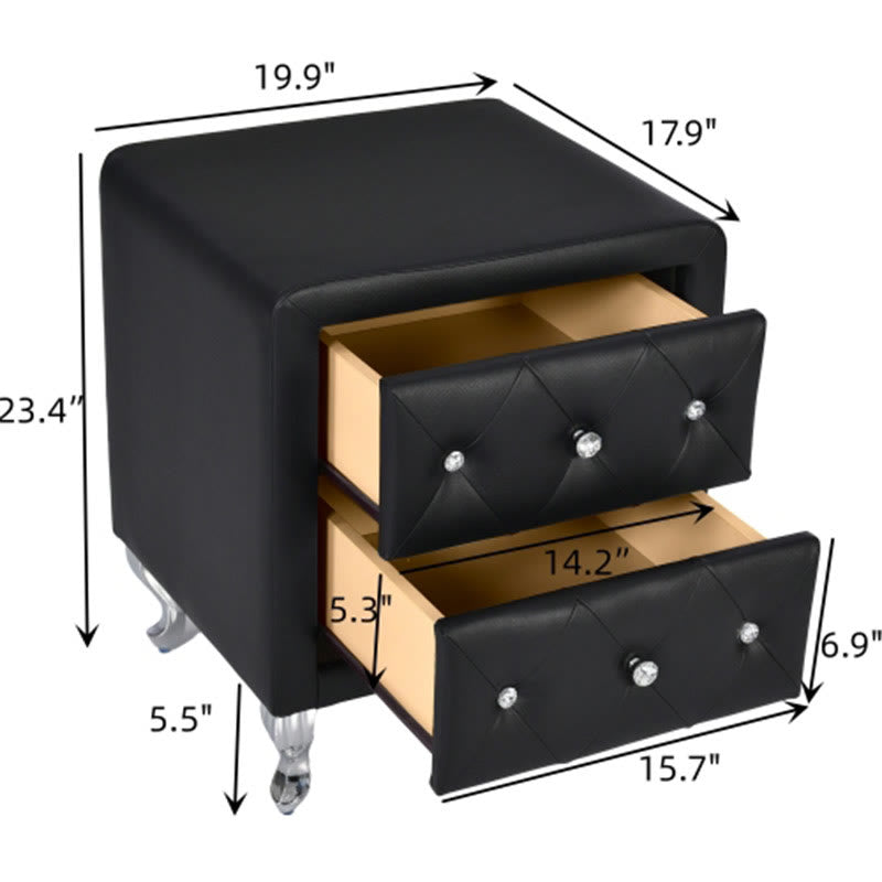 Modern Simple White Leather Nightstand - image 13