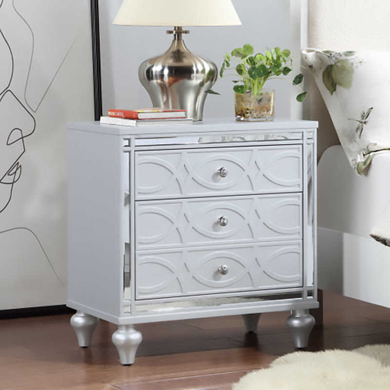 Modern Simple Three Drawers Nightstand - image 10