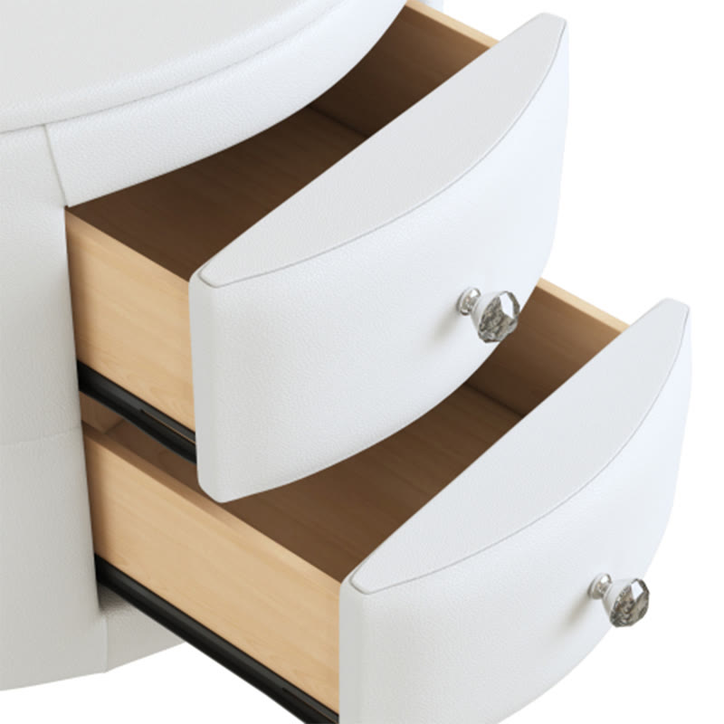 Modern Minimalist Oval Leather Nightstand