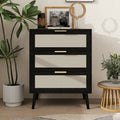 Medieval Style Rattan Nightstand - 2x Black - image 0