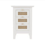 Medieval Style Wooden Rattan Drawer Nightstand - image 2