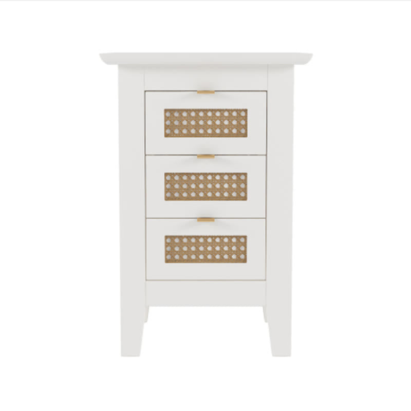Medieval Style Wooden Rattan Drawer Nightstand - image 2