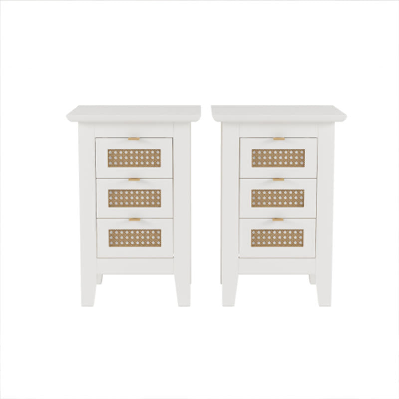Medieval Style Wooden Rattan Drawer Nightstand - image 4