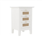 Medieval Style Wooden Rattan Drawer Nightstand - image 3