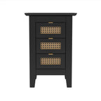 Medieval Style Wooden Rattan Drawer Nightstand - image 13