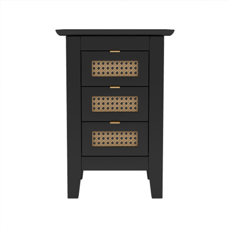 Medieval Style Wooden Rattan Drawer Nightstand - image 13