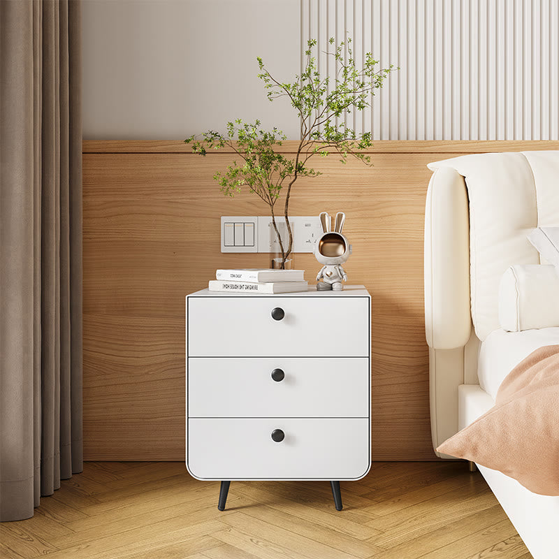 Modern Minimalist White Nightstand - 2x White - image 0