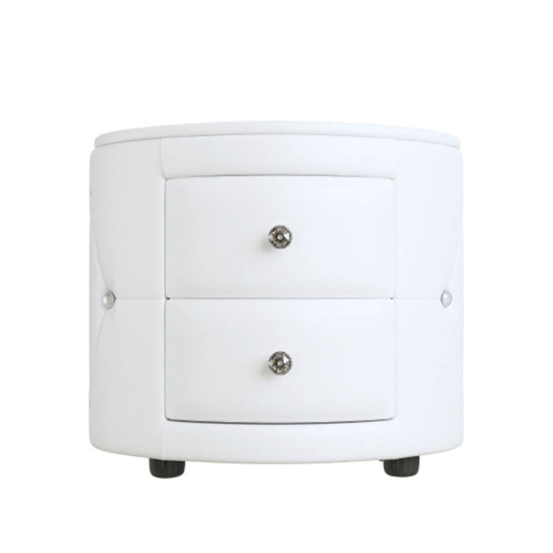 Modern Minimalist Oval Leather Nightstand