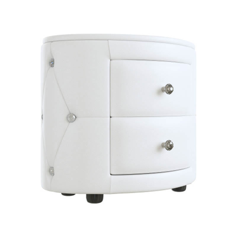 Modern Minimalist Oval Leather Nightstand