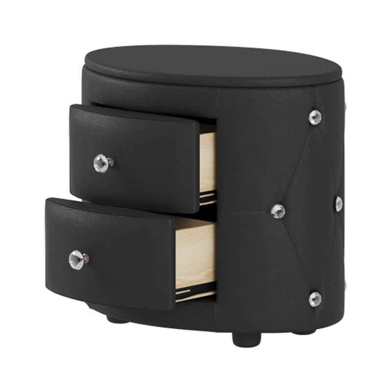 Modern Minimalist Oval Leather Nightstand